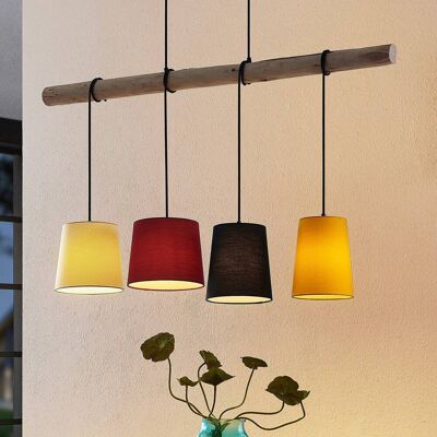 Hanglamp Hinai Lindby, dimbaar, hout licht, Woon-/ Eetkamer, Textiel / Stof / Zijde, Scandinavisch, hanglamp Hanglamp Hinai Lindby, dimbaar, hout licht, Woon-/ Eetkamer, Textiel / Stof / Zijde, Scandinavisch, hanglamp