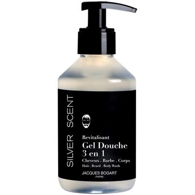 JACQUES BOGART Silver scent care - 3-in-1 revitaliserende douchegel haar - baard - lichaam JACQUES BOGART Silver scent care - 3-in-1 revitaliserende douchegel haar - baard - lichaam