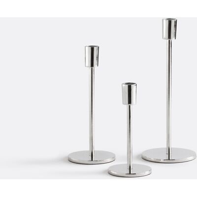 LA REDOUTE INTERIEURS Set van 3 verchroomde aluminium metalen kandelaars Oror LA REDOUTE INTERIEURS Set van 3 verchroomde aluminium metalen kandelaars Oror