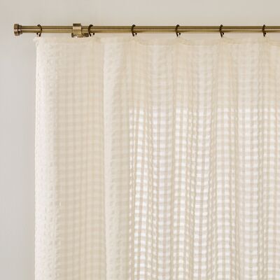 LA REDOUTE INTERIEURS Glasgordijn met ton sur ton ruitjesmotief en lussen, Madrila LA REDOUTE INTERIEURS Glasgordijn met ton sur ton ruitjesmotief en lussen, Madrila