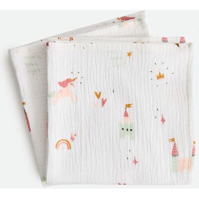LA REDOUTE INTERIEURS Set van 2 maxiluiers van bedrukt tetra, CHATEAU LICORNE LA REDOUTE INTERIEURS Set van 2 maxiluiers van bedrukt tetra, CHATEAU LICORNE