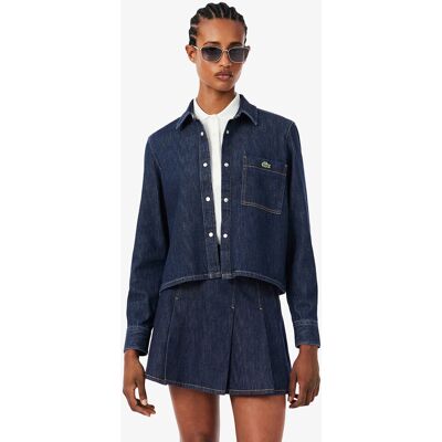 LACOSTE Rechtvallend kort hemdje in denim LACOSTE Rechtvallend kort hemdje in denim