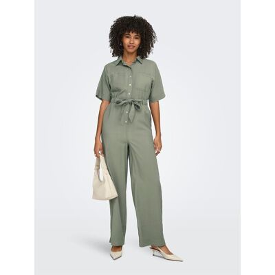 ONLY Lange jumpsuit, korte mouwen met riem ONLY Lange jumpsuit, korte mouwen met riem
