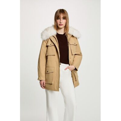 MORGAN Effen parka met opgestikte zakken MORGAN Effen parka met opgestikte zakken
