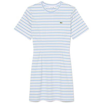 LACOSTE Korte, gestreepte jurk met korte mouwen en ronde hals LACOSTE Korte, gestreepte jurk met korte mouwen en ronde hals