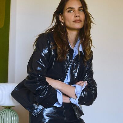 LA REDOUTE COLLECTIONS Recht gesneden, kort jasje van imitatieleer LA REDOUTE COLLECTIONS Recht gesneden, kort jasje van imitatieleer