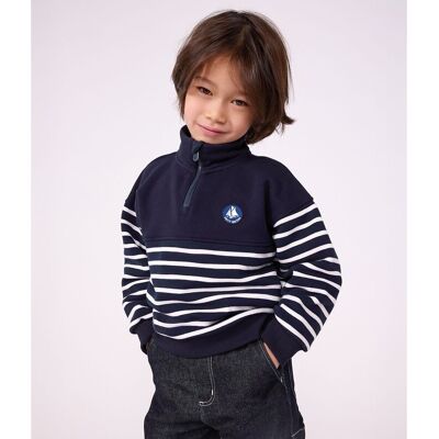 PETIT BATEAU Gestreepte sweater met schipperskraag en ritssluiting PETIT BATEAU Gestreepte sweater met schipperskraag en ritssluiting