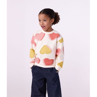 PETIT BATEAU Katoenen sweater met hartjesmotief PETIT BATEAU Katoenen sweater met hartjesmotief