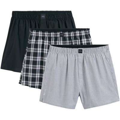 CALVIN KLEIN UNDERWEAR Set van 3 boxershorts met elastische tailleband gestreept en geruit CALVIN KLEIN UNDERWEAR Set van 3 boxershorts met elastische tailleband gestreept en geruit