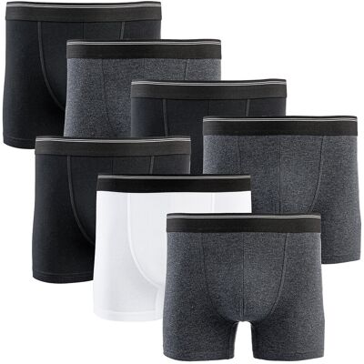 LA REDOUTE COLLECTIONS Set van 7 boxershorts van stretchkatoen: 3 zwarte, 3 grijs gemêleerde en 1 witte LA REDOUTE COLLECTIONS Set van 7 boxershorts van stretchkatoen: 3 zwarte, 3 grijs gemêleerde en 1 witte