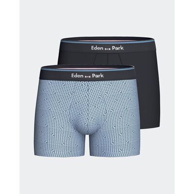 EDEN PARK Set van 2 boxershorts, 1 effen en 1 met print EDEN PARK Set van 2 boxershorts, 1 effen en 1 met print