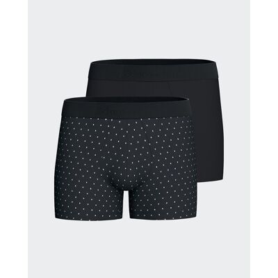 EDEN PARK Set van 2 boxershorts, 1 effen + 1 met bolletjesprint EDEN PARK Set van 2 boxershorts, 1 effen + 1 met bolletjesprint
