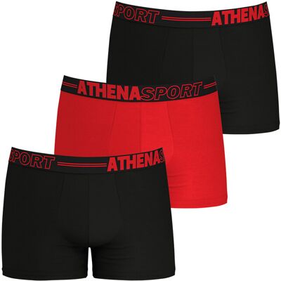 ATHENA Set van 3 effen boxershorts in microvezel ATHENA Set van 3 effen boxershorts in microvezel