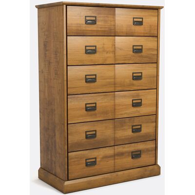 LA REDOUTE INTERIEURS Hoge ladekast, massief dennenhout, 6 lades, Lindley LA REDOUTE INTERIEURS Hoge ladekast, massief dennenhout, 6 lades, Lindley