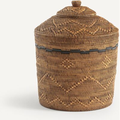 AM.PM Mand Ø40 x H50 cm bamboe en gevlochten rotan, Brazil AM.PM Mand Ø40 x H50 cm bamboe en gevlochten rotan, Brazil