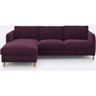LA REDOUTE INTERIEURS Hoekbank links, omvormbaar, 4 zits, fluweel, LOMÉO LA REDOUTE INTERIEURS Hoekbank links, omvormbaar, 4 zits, fluweel, LOMÉO
