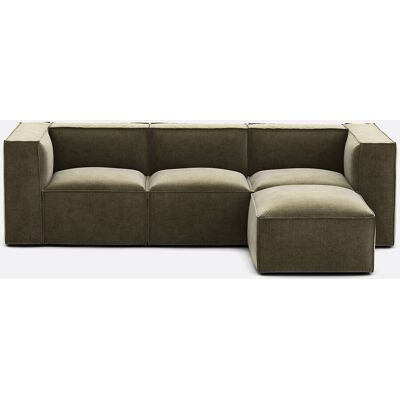 LA REDOUTE INTERIEURS 3-zits modulaire unit en vintage corduroy poef Seven LA REDOUTE INTERIEURS 3-zits modulaire unit en vintage corduroy poef Seven