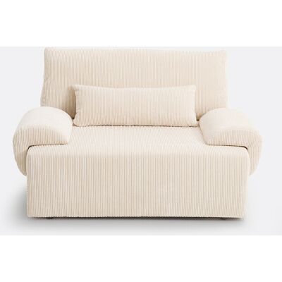 LA REDOUTE INTERIEURS 2-zits corduroy slaapbank met koffer, MAONA LA REDOUTE INTERIEURS 2-zits corduroy slaapbank met koffer, MAONA