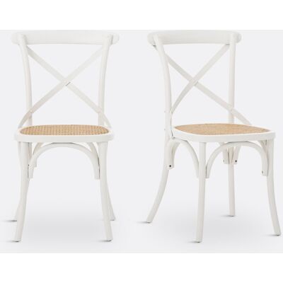LA REDOUTE INTERIEURS Set van 2 stoelen, hout en riet Cedak LA REDOUTE INTERIEURS Set van 2 stoelen, hout en riet Cedak