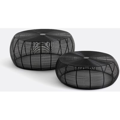 LA REDOUTE INTERIEURS Set van 2 ronde salontafels in staaldraad Bangor LA REDOUTE INTERIEURS Set van 2 ronde salontafels in staaldraad Bangor