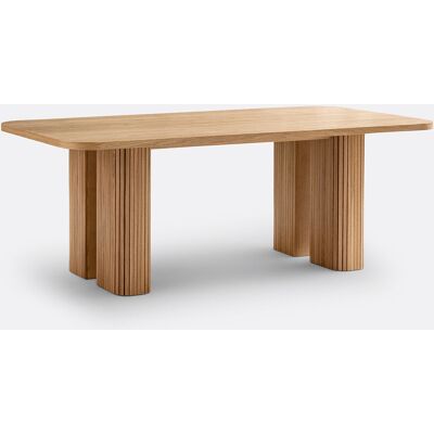 LA REDOUTE INTERIEURS Rechthoekige eettafel, eiken en grenenfineer, 6 tot 8 couverts, LATTI LA REDOUTE INTERIEURS Rechthoekige eettafel, eiken en grenenfineer, 6 tot 8 couverts, LATTI