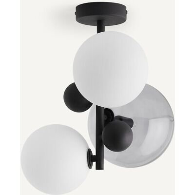 AM.PM Plafondlamp in smoked glas/metaal, Bullesco AM.PM Plafondlamp in smoked glas/metaal, Bullesco