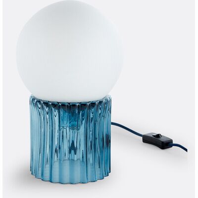 LA REDOUTE INTERIEURS Tafellamp, gekleurd geribbeld glas en opaline LA REDOUTE INTERIEURS Tafellamp, gekleurd geribbeld glas en opaline