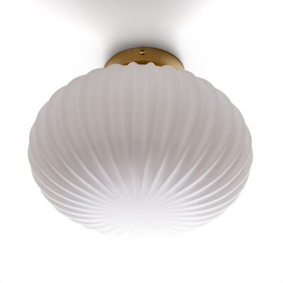 LA REDOUTE INTERIEURS Plafondlamp of wandlamp, messing en opaline glas, AMIA LA REDOUTE INTERIEURS Plafondlamp of wandlamp, messing en opaline glas, AMIA