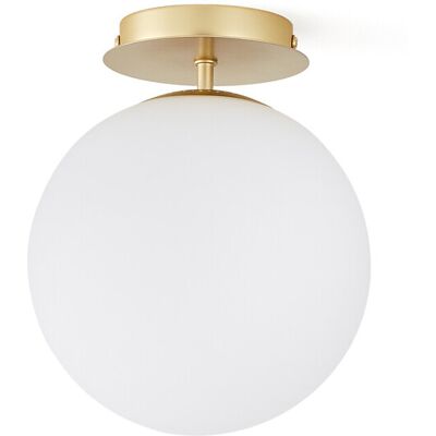 LA REDOUTE INTERIEURS Plafondlamp of wandlamp, messing en opaline glas, MORICIO LA REDOUTE INTERIEURS Plafondlamp of wandlamp, messing en opaline glas, MORICIO