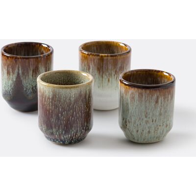 LA REDOUTE INTERIEURS Set van 4 espressokopjes in reactief geglazuurd aardewerk, Illiano LA REDOUTE INTERIEURS Set van 4 espressokopjes in reactief geglazuurd aardewerk, Illiano