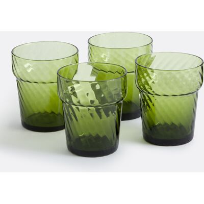 LA REDOUTE INTERIEURS Set van 4 gekleurde gedraaide waterglazen, JILL LA REDOUTE INTERIEURS Set van 4 gekleurde gedraaide waterglazen, JILL
