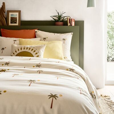 LA REDOUTE INTERIEURS Bedset 30% gerecycled katoen, rechthoekige kussensloop, palmboomprint, PARADELA LA REDOUTE INTERIEURS Bedset 30% gerecycled katoen, rechthoekige kussensloop, palmboomprint, PARADELA