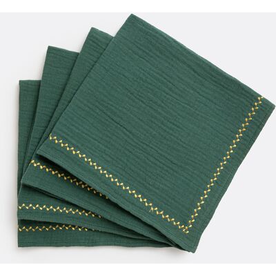 LA REDOUTE INTERIEURS Set van 4 servetten, Kumla geborduurd LA REDOUTE INTERIEURS Set van 4 servetten, Kumla geborduurd