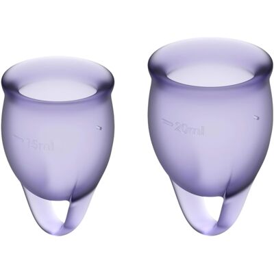 Satisfyer Feel Confident - menstruatiecup set - siliconen - paars Satisfyer Feel Confident - menstruatiecup set - siliconen - paars