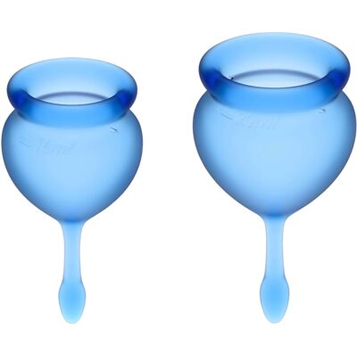 Satisfyer Feel Good - siliconen menstruatiecup-set (blauw, 2 stuks) Satisfyer Feel Good - siliconen menstruatiecup-set (blauw, 2 stuks)