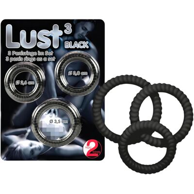 You2Toys - Penisring set van 3 - siliconen - zwart You2Toys - Penisring set van 3 - siliconen - zwart