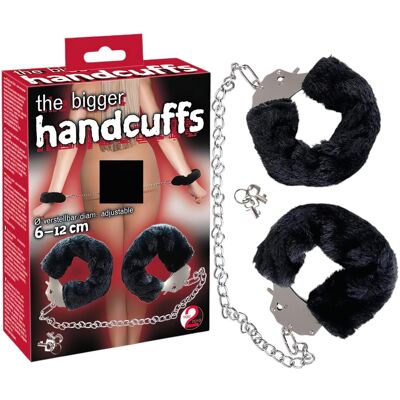 You2Toys - pluche handboeien met lange ketting - zwart You2Toys - pluche handboeien met lange ketting - zwart