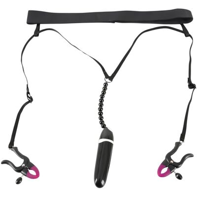 Bad Kitty - Vibrerende tepelklem en slip - zwart - S-L Bad Kitty - Vibrerende tepelklem en slip - zwart - S-L