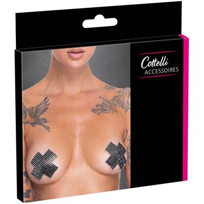 Cottelli - tepelstickers met strass steentjes - zwart Cottelli - tepelstickers met strass steentjes - zwart