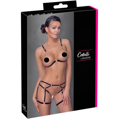 Cottelli - bodyharnas met kettingen - 2-delig - zwart Cottelli - bodyharnas met kettingen - 2-delig - zwart