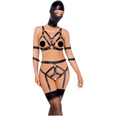 Bad Kitty - lingerie set met masker - zwart - S Bad Kitty - lingerie set met masker - zwart - S