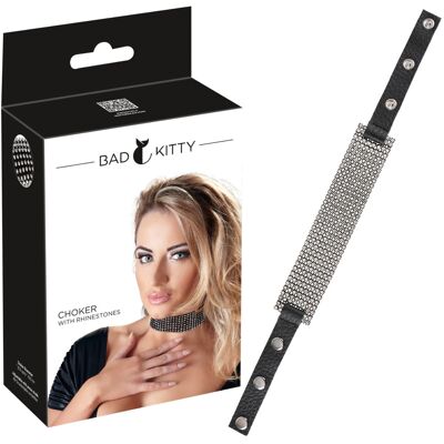 Bad Kitty - halsband met strass steentjes - zwart Bad Kitty - halsband met strass steentjes - zwart