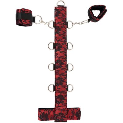 Bad Kitty - bondage set koppelbare pols- en neksluiting - rood/zwart Bad Kitty - bondage set koppelbare pols- en neksluiting - rood/zwart