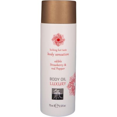 HOT - Shiatsu Luxury - eetbare massage‑olie - aardbei‑rode wijn (75 ml) HOT - Shiatsu Luxury - eetbare massage‑olie - aardbei‑rode wijn (75 ml)