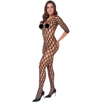 Cottelli - zwarte netkous catsuit (S-L) Cottelli - zwarte netkous catsuit (S-L)