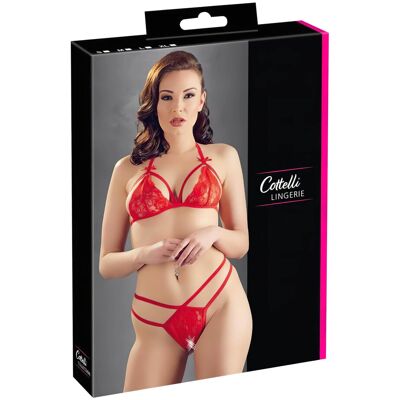 Cottelli - open bh set - kanten - rood - XL Cottelli - open bh set - kanten - rood - XL