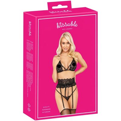 Kissable - kusbare beha set met tailleband (zwart) Kissable - kusbare beha set met tailleband (zwart)