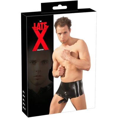 Late X Latex boxershort + penismanchet (zwart) Late X Latex boxershort + penismanchet (zwart)