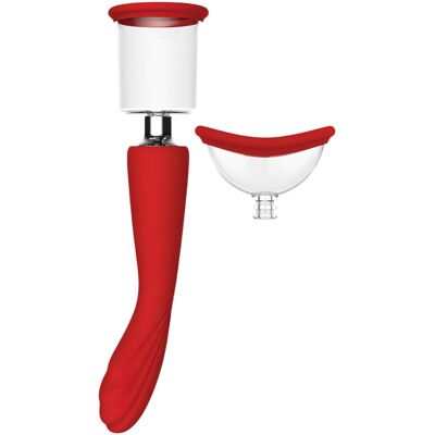 Dream Toys Red Revolution Georgia - G-spot vibrator en vaginapomp - rood Dream Toys Red Revolution Georgia - G-spot vibrator en vaginapomp - rood