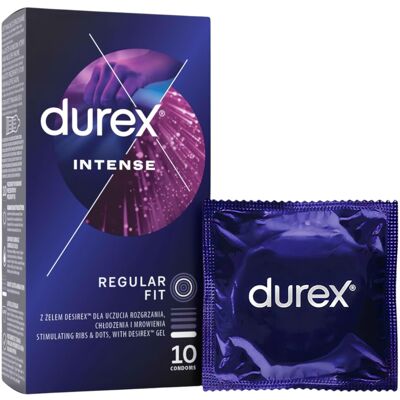 Durex Intense - geribbelde en gestipte condooms (10 stuks) Durex Intense - geribbelde en gestipte condooms (10 stuks)